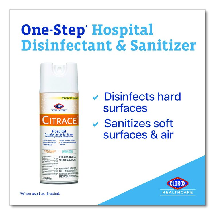 Citrace Hospital Disinfectant and Sanitizer, Citrus Scent, 14 oz Aerosol Spray (Each)
