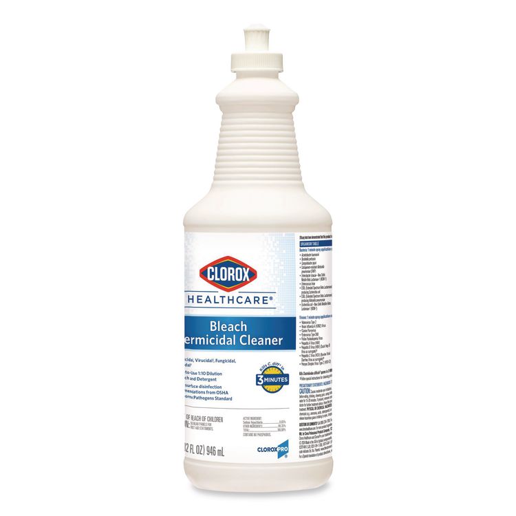 Bleach Germicidal Cleaner, Unscented, 32 oz Pull-Top Bottle (Each)