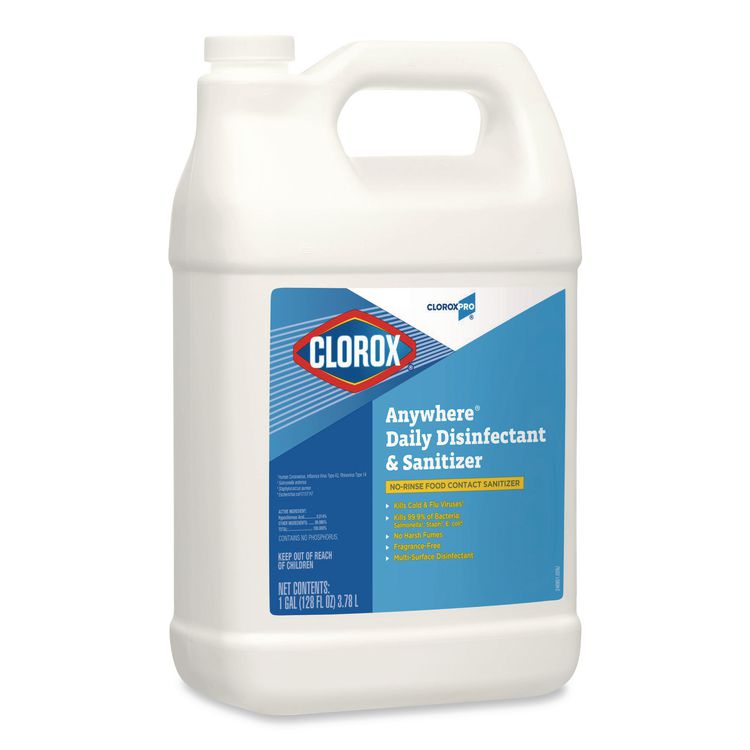 CloroxPro Anywhere Daily Disinfectant and Sanitizer, Unscented, 128 oz Bottle (Each)