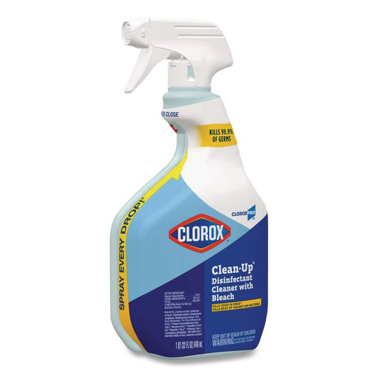 CloroxPro Clean-Up Disinfectant Cleaner with Bleach, Fresh Scent, 32 oz Smart Tube Spray Bottle, 9/Carton