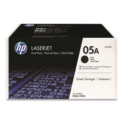 HEWCE505D TONER,CE505, DUAL PACK,BK
