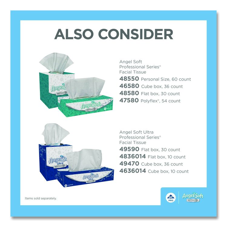 Angel Soft ps Premium Facial Tissues in Flat Box, 2-Ply, White, 100 Sheets/Box, 30 Boxes/Carton