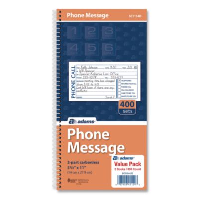ABFSC11542D BOOK,PHN MSG,400ST/BK,2BK