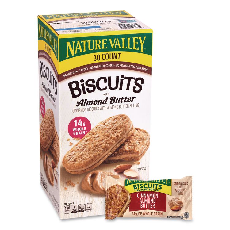 Biscuits, Cinnamon with Almond Butter, 1.35 oz Pouch, 30/Carton