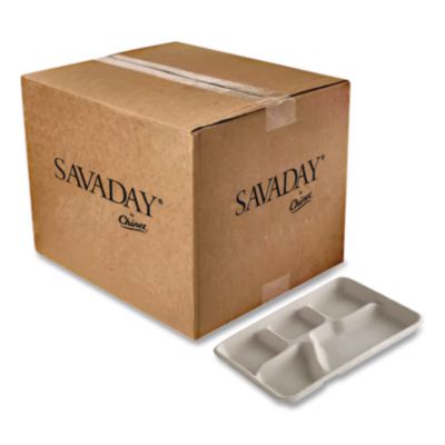 HUH21040 TRAY,ROUND,CAFE,5 CMPT,WH