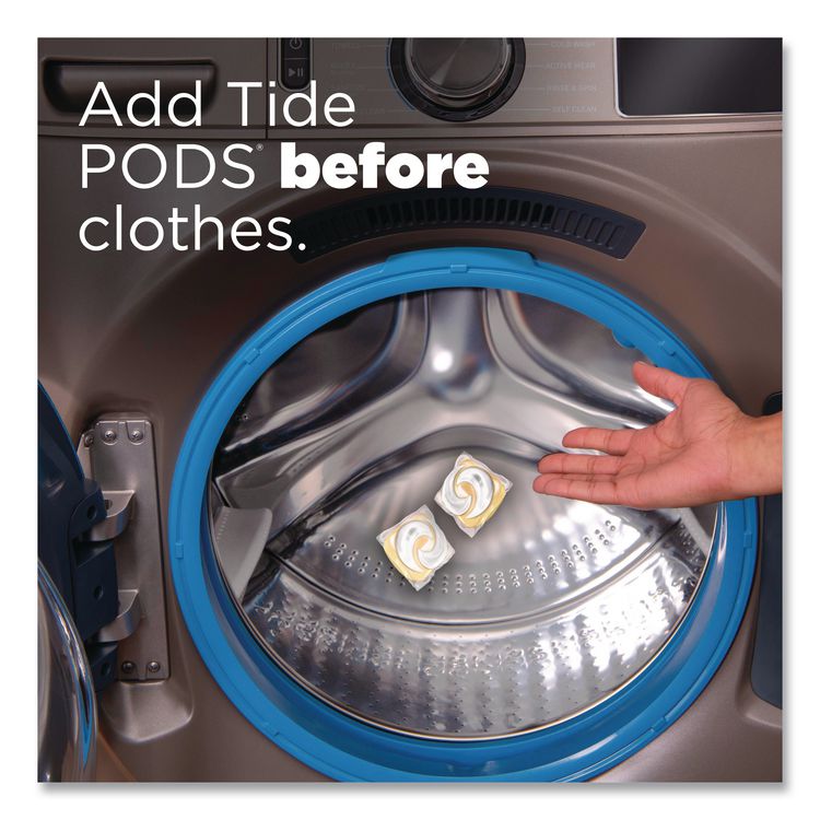 PODS Laundry Detergent, Free and Gentle, HE Compatible, 56 oz Tub, 76 Pacs/Tub, 4 Tubs/Carton