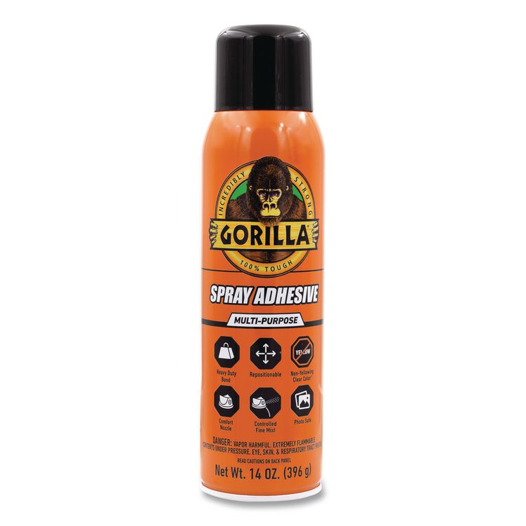 Spray Adhesive, 14 oz, Dries Clear
