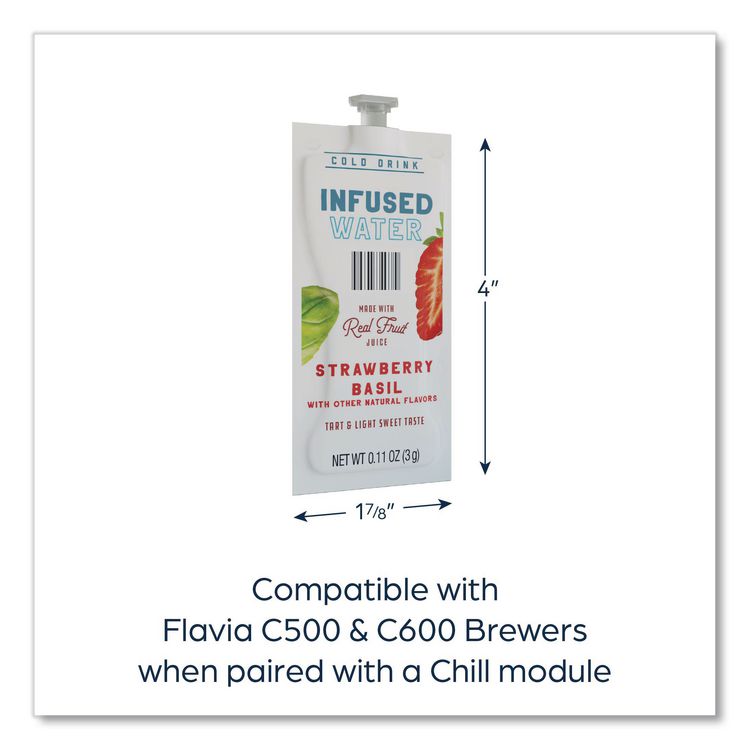 Strawberry Basil Infused Water Freshpack, 100/Carton