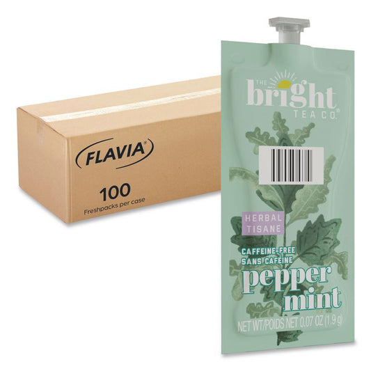 The Bright Tea Co. Peppermint Herbal Tea Freshpack, 100/Carton