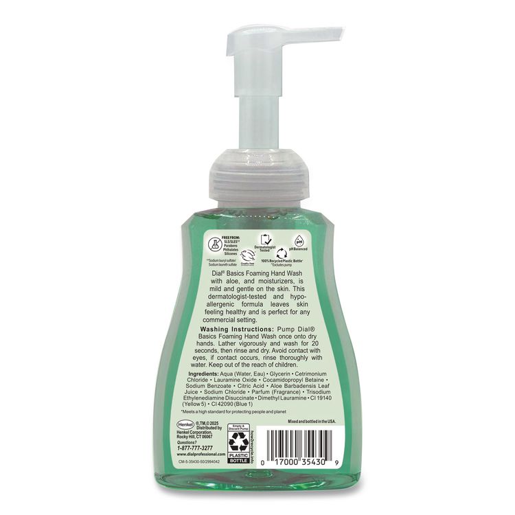 Basics Hypoallergenic Foaming Hand Wash, Fresh Floral Scent, 10 oz Pump Bottle, 8/Carton