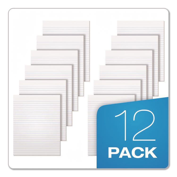 Glue Top Pads, Narrow Rule, (50) White 8.5 x 11 Sheets, Dozen
