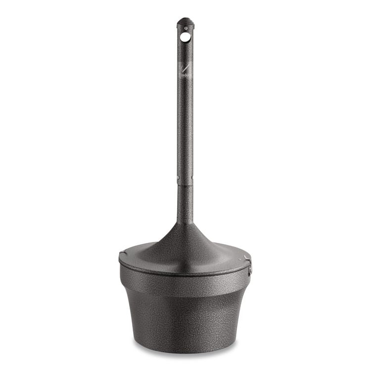 Aladdin Smokers' Station, Round, Steel, 4.5 gal, 16 dia x 38.75, Charcoal