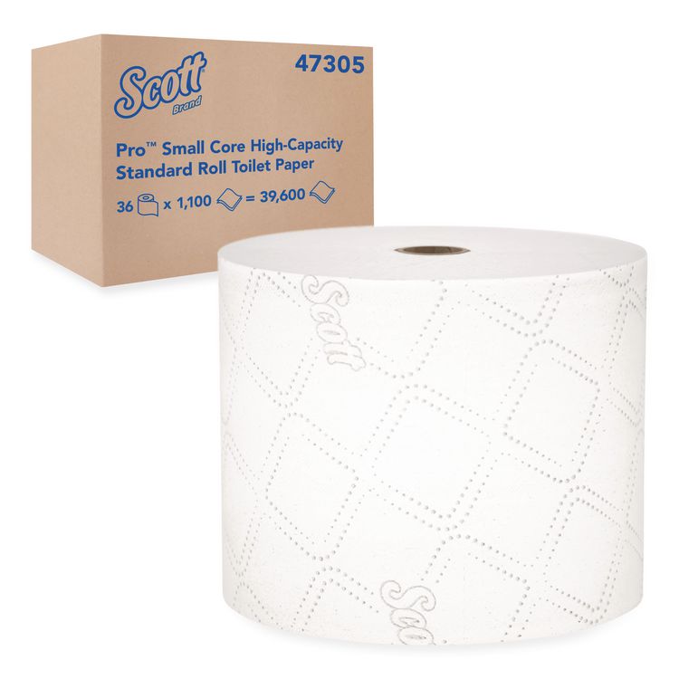 Pro Small Core High Capacity/SRB Bath Tissue, Septic Safe, 2-Ply, White, 1,100 Sheets/Roll, 36 Rolls/Carton