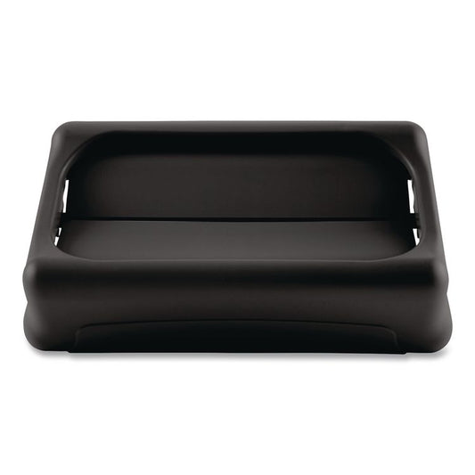 Swing Top Lid for Slim Jim Waste Containers, 11.38w x 20.5d x 5h, Black