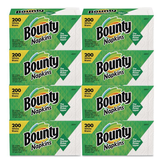 Quilted Napkins, 1-Ply, 12.1 x 12, White, 200/Pack, 8 Packs/Carton