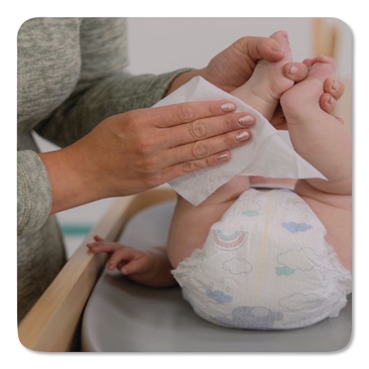 Sensitive Baby Wipes, 1-Ply, 6.7 x 7, Unscented, White, 84/Pack, 7/Carton