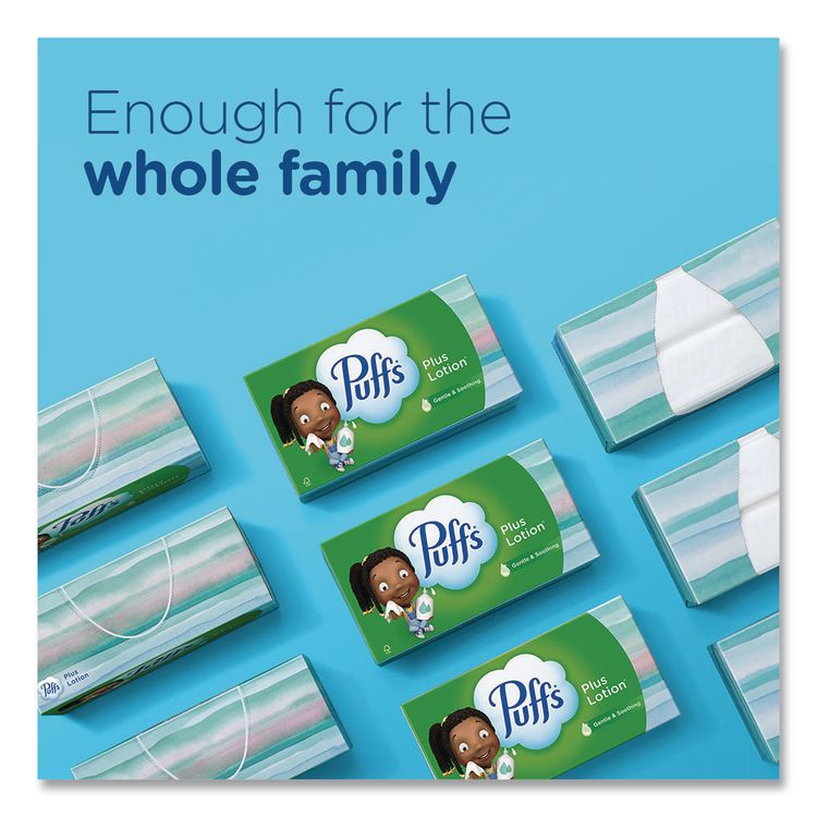 Plus Lotion Facial Tissue, 2-Ply, White, 124 Sheets/Box, 6 Boxes/Pack, 4 Packs/Carton