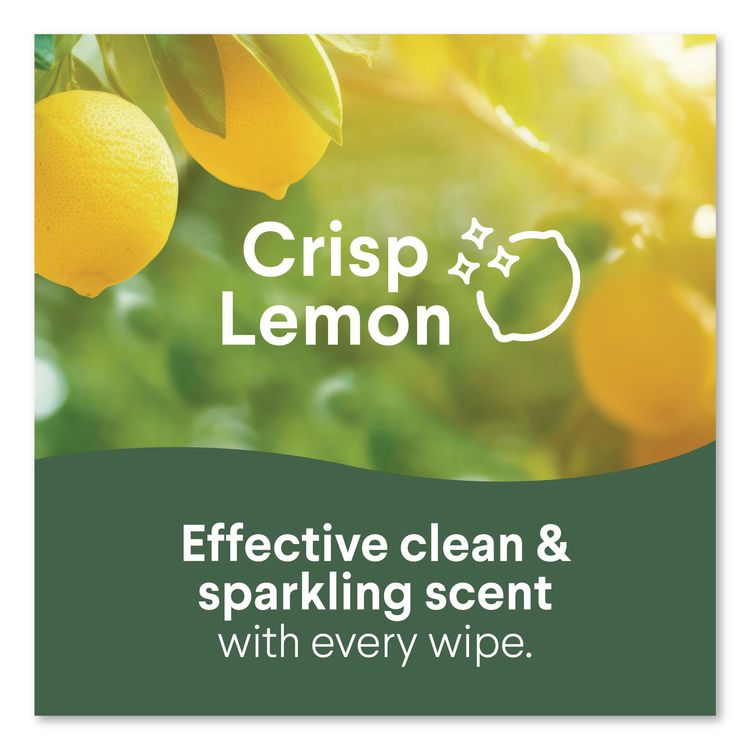 Disinfecting Wipes, Bleach Free Cleaning Wipes, 1-Ply, 7 x 8, Crisp Lemon, White, 35/Canister, 12 Canisters/Carton