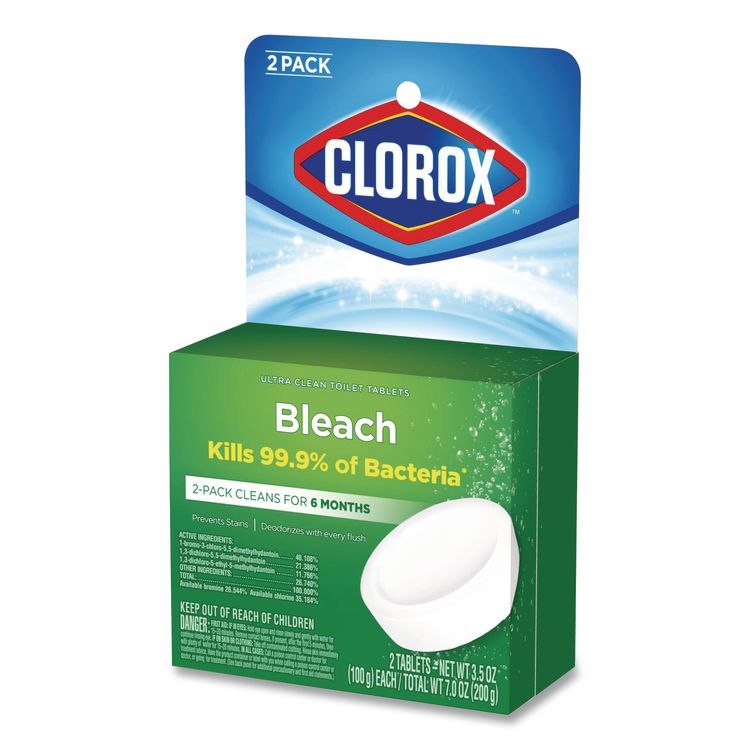 Ultra Clean Toilet Tablets Bleach, 3.5 oz Tablet, 2/Pack, 6 Packs/Carton