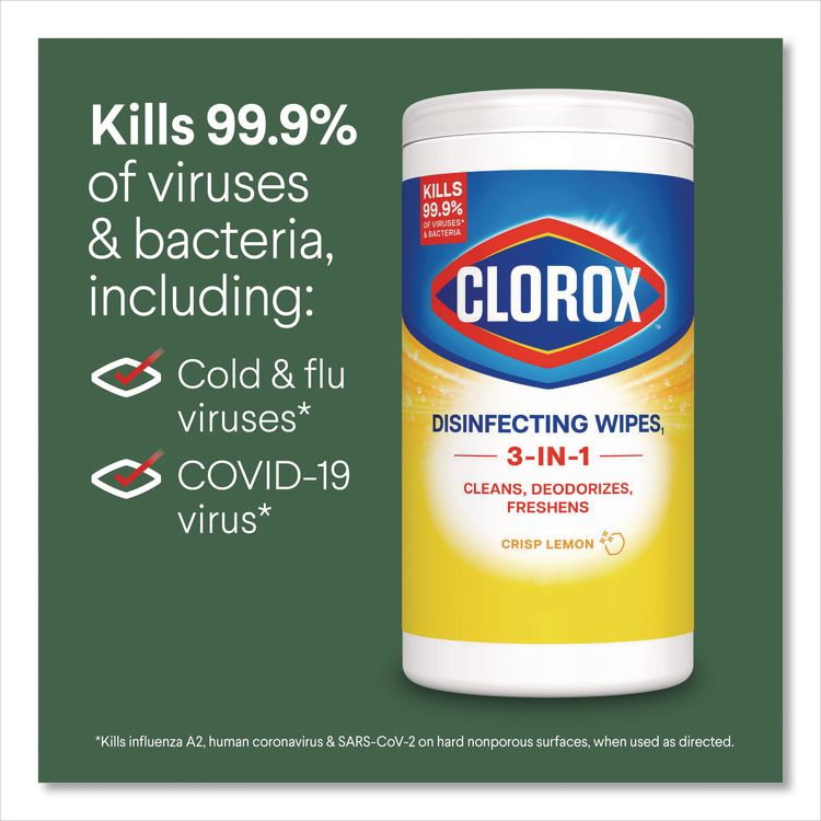 Disinfecting Wipes, 1-Ply, 7 x 8, (1) Fresh Scent/(2) Crisp Lemon, White, 35/Canister, 3 Canisters/Pack