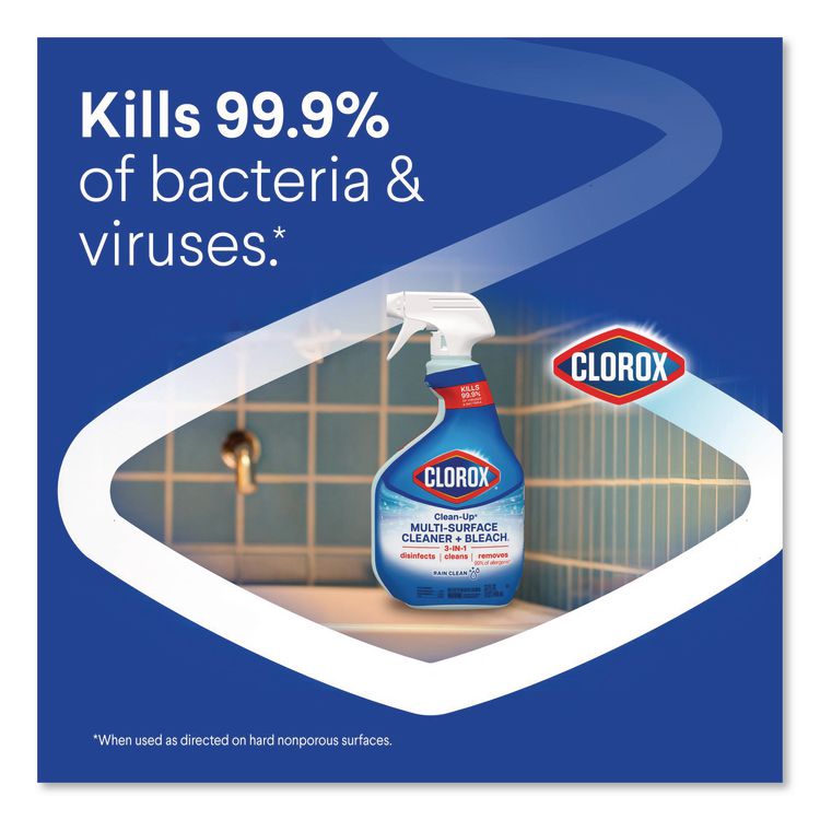 Clean-Up Multi-Surface Cleaner with Bleach, Rain Clean Scent, 32 oz Spray Bottle (Each)