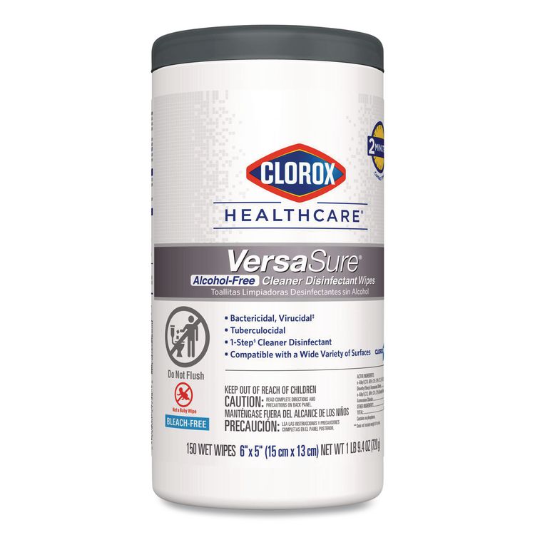 VersaSure Cleaner Disinfectant Wipes, 1-Ply, 6 x 5, Fragranced, White, 150/Canister (Each)