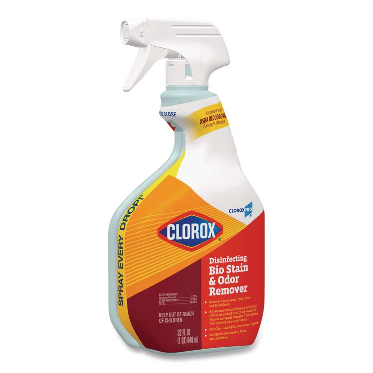 CloroxPro Disinfecting Bio Stain and Odor Remover, Fragranced, 32 oz Spray Bottle (Each)