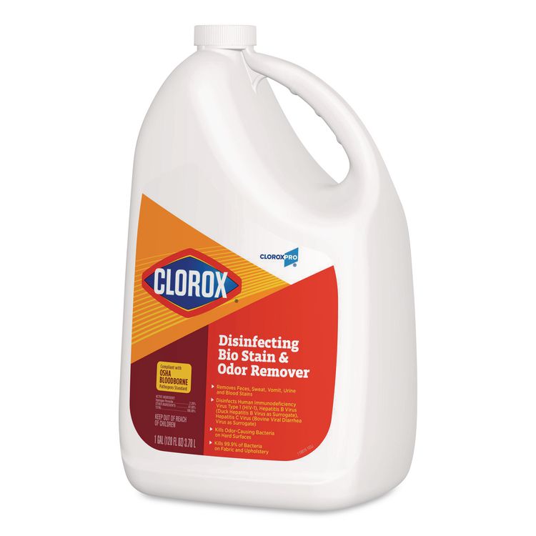 CloroxPro Disinfecting Bio Stain and Odor Remover, Fragranced, 128 oz Refill Bottle (Each)