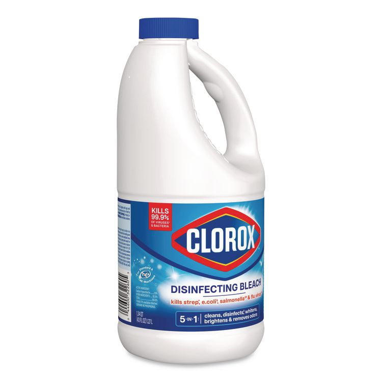 Concentrated Regular Disinfecting Bleach, Unscented, 43 oz Bottle (Each)