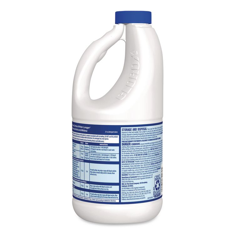Concentrated Regular Disinfecting Bleach, Unscented, 43 oz Bottle (Each)