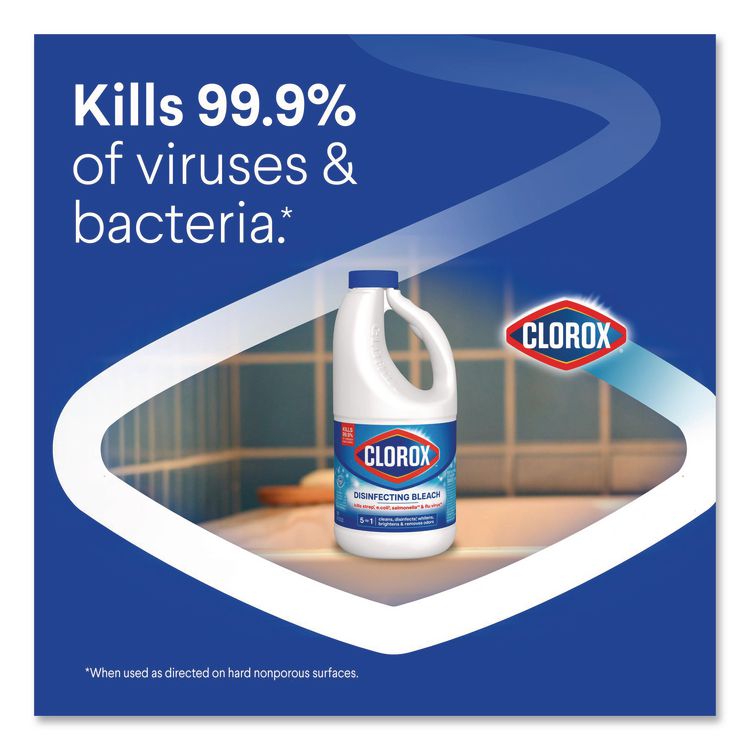 Concentrated Regular Disinfecting Bleach, Unscented, 43 oz Bottle (Each)