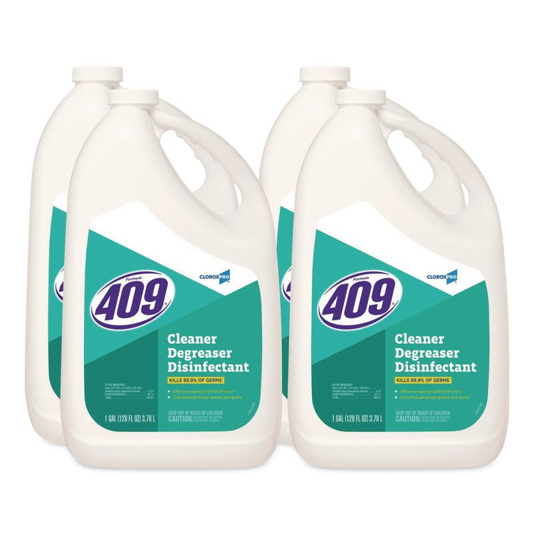 CloroxPro Cleaner Degreaser Disinfectant, 128 oz Refill, 4/Carton