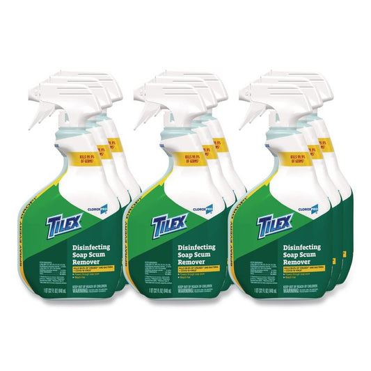 CloroxPro Disinfecting Soap Scum Remover Spray, Unscented, 32 oz Smart Tube Spray, 9/Carton
