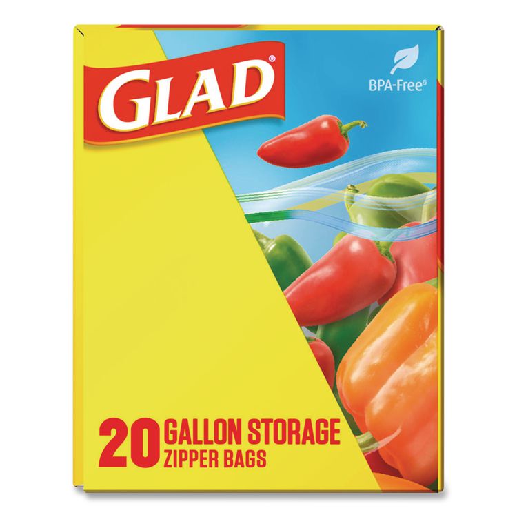 Zipper Food Storage Plastic Bags, Gallon Size, 10.75 x 10.19, Clear, 20 Bags/Box, 12 Boxes/Carton
