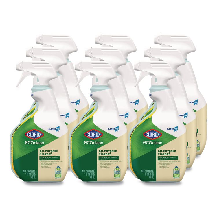 Clorox Pro EcoClean All-Purpose Cleaner, Unscented, 32 oz Spray Bottle, 9/Carton