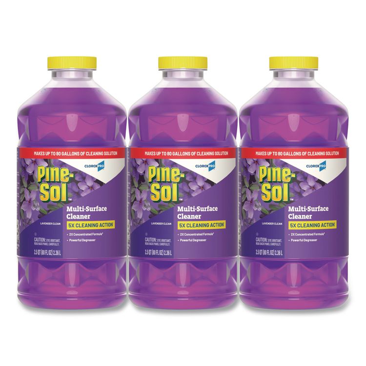 CloroxPro Multi-Surface Cleaner Concentrated, Lavender Clean Scent, 80 oz Bottle, 3/Carton