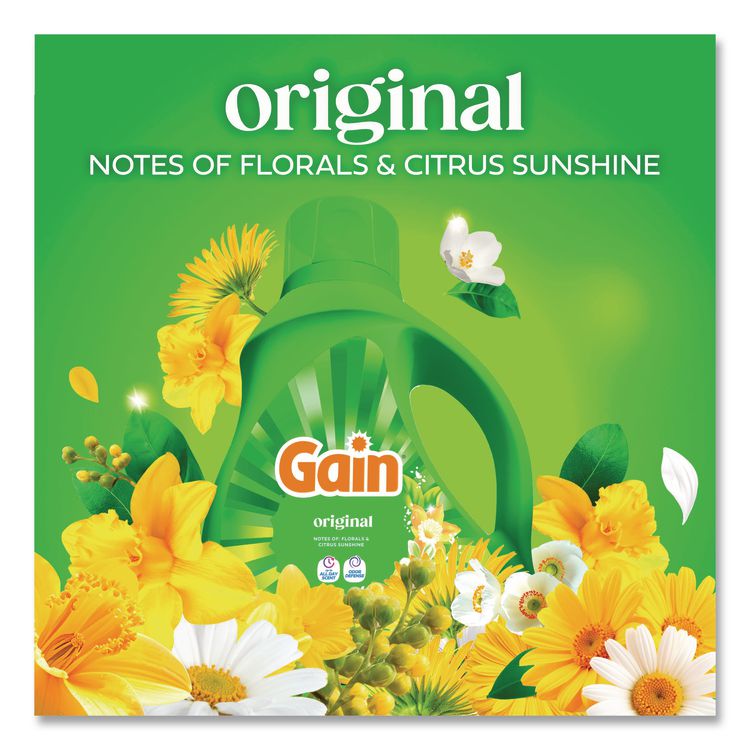Liquid Laundry Detergent, Gain Original Scent, 81 oz Pour Bottle, 4/Carton