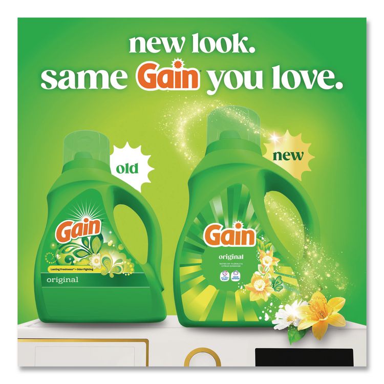 Liquid Laundry Detergent, Gain Original Scent, 81 oz Pour Bottle, 4/Carton