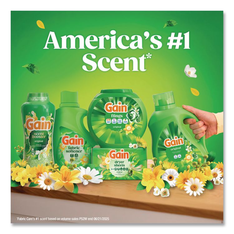 Liquid Laundry Detergent, Gain Original Scent, 81 oz Pour Bottle, 4/Carton
