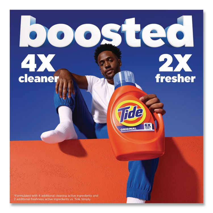 Liquid Tide Laundry Detergent, Original Scent, 32 Loads, 40 oz Bottle, 6/Carton
