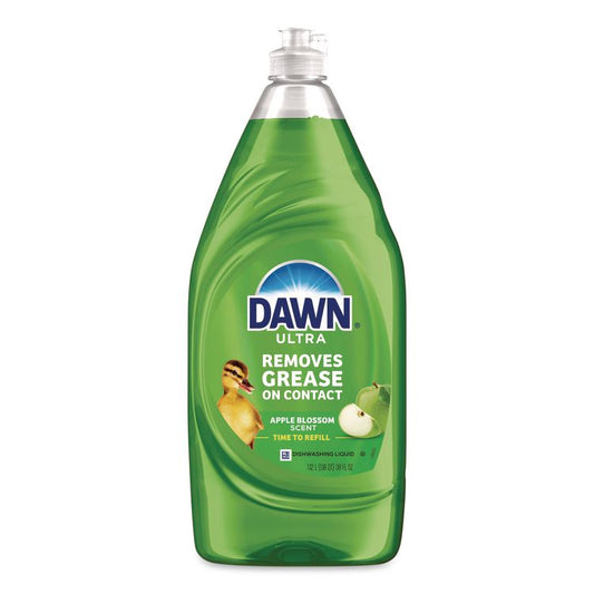 Ultra Liquid Dish Detergent, Apple Blossom Scent, 38 oz Bottle, 8/Carton