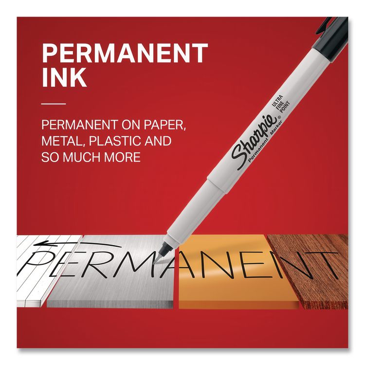 Ultra Fine Tip Permanent Marker, Ultra-Fine Bullet Tip, Black, 36/Pack