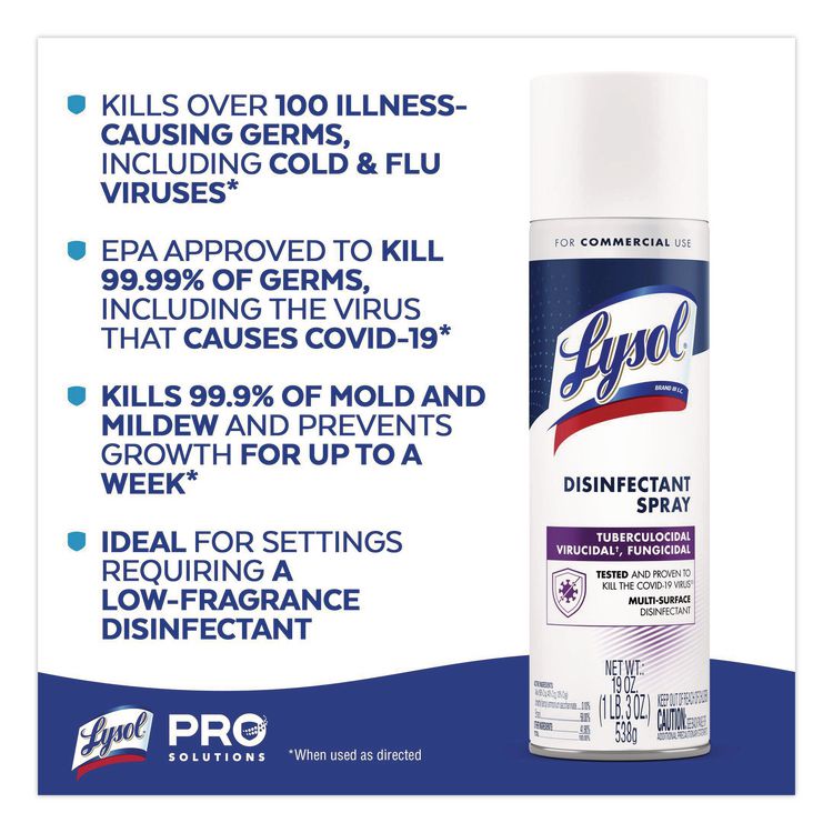 Disinfectant Spray, Original Scent, 19 oz Aerosol Spray, 12/Carton