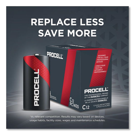 Professional Alkaline C Batteries, 12/Box