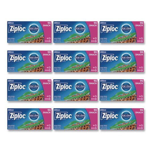 Seal Top Snack Bags, Snack, 6.5" x 3.25", Clear, 90 Bags/Box, 12 Boxes/Carton