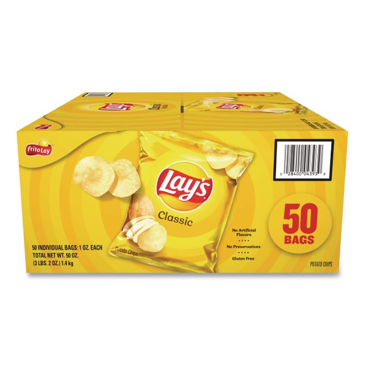Regular Potato Chips, Classic Flavor, 1 oz Bag, 50/Carton