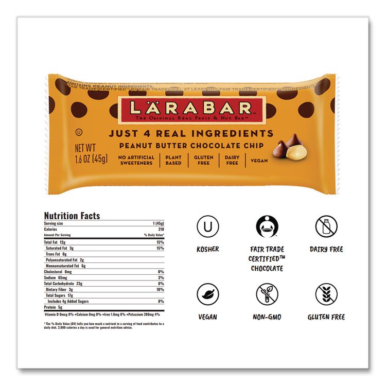 The Original Fruit and Nut Food Bar, Assorted Flavors, 1.6 oz Bar, 20 Bars/Box