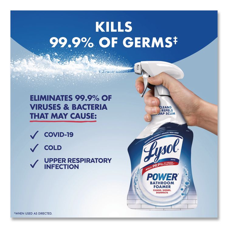 Disinfectant Power Bathroom Foamer, Liquid, Atlantic Fresh Scent, 32 oz Spray Bottle