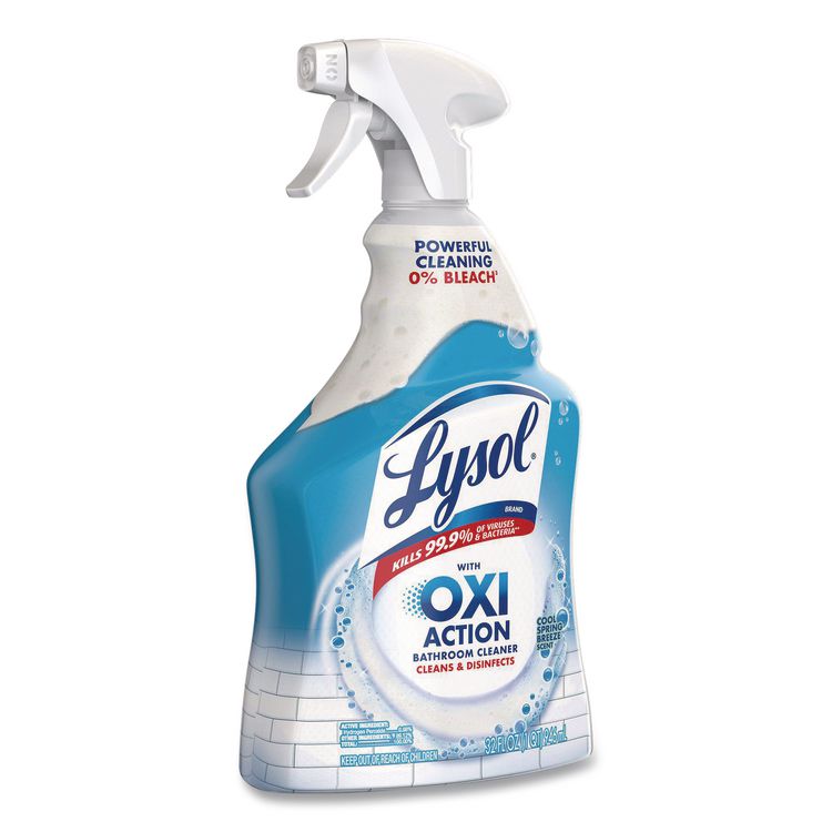 Bathroom Cleaner with Hydrogen Peroxide, Cool Spring Breeze Scent, 32 oz Trigger Spray Bottle, 12/Carton