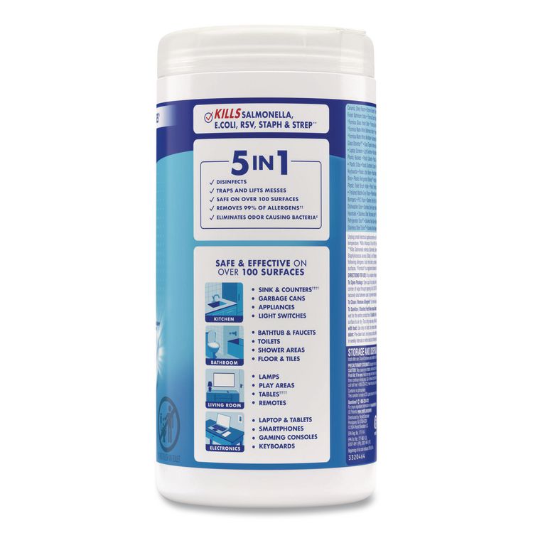 Disinfecting Wipes, 1-Ply, 7 x 7.25, Crisp Linen, White, 80 Wipes/Canister